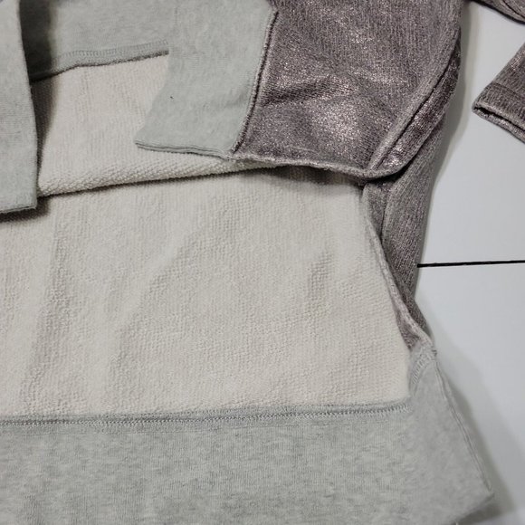 CrewCuts Sweater Girl 12 Grey Crew Neck 100 Cotton Sweatshirt High Low Split Hem - Picture 5 of 12